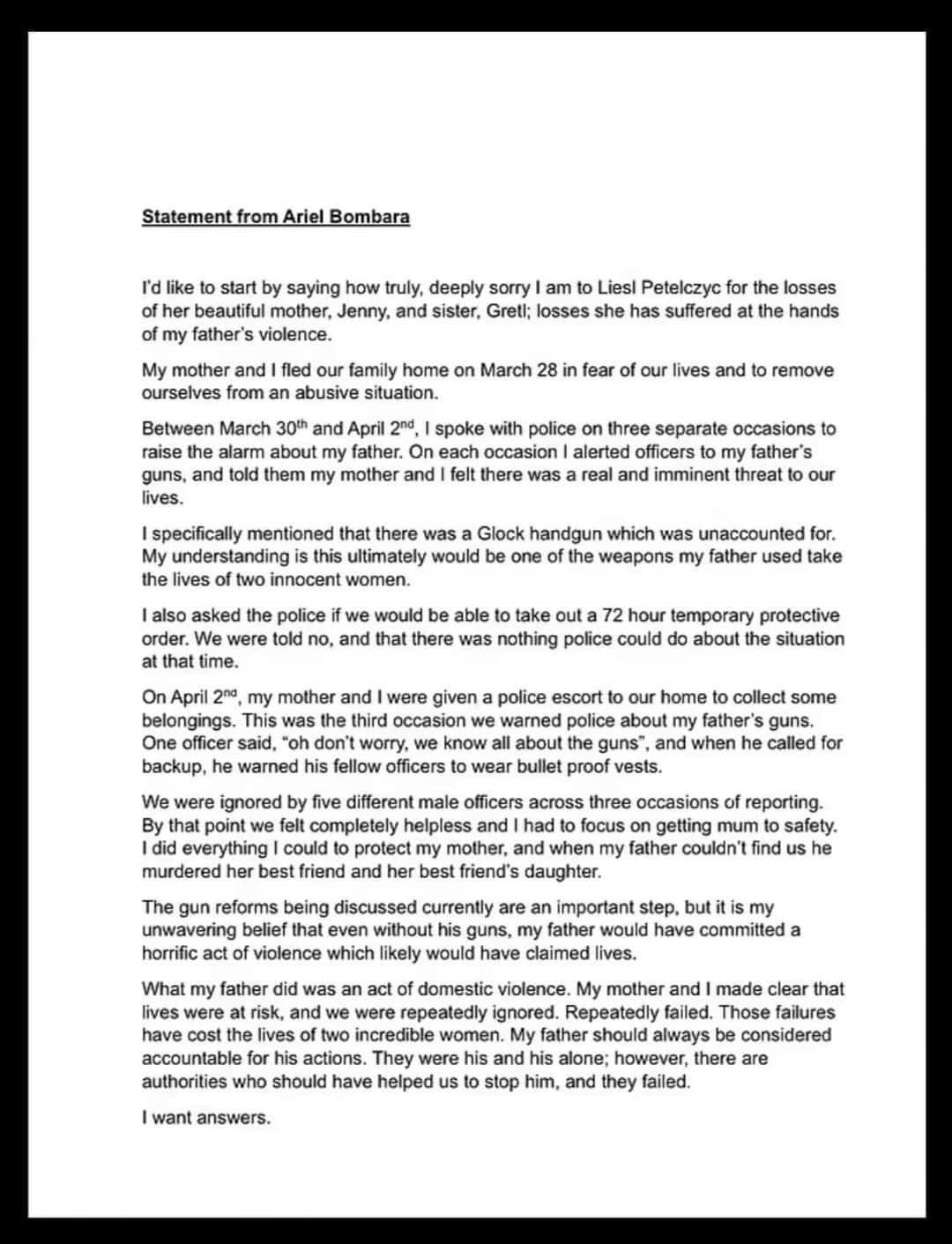 Ariel Bombara - Floreat statement